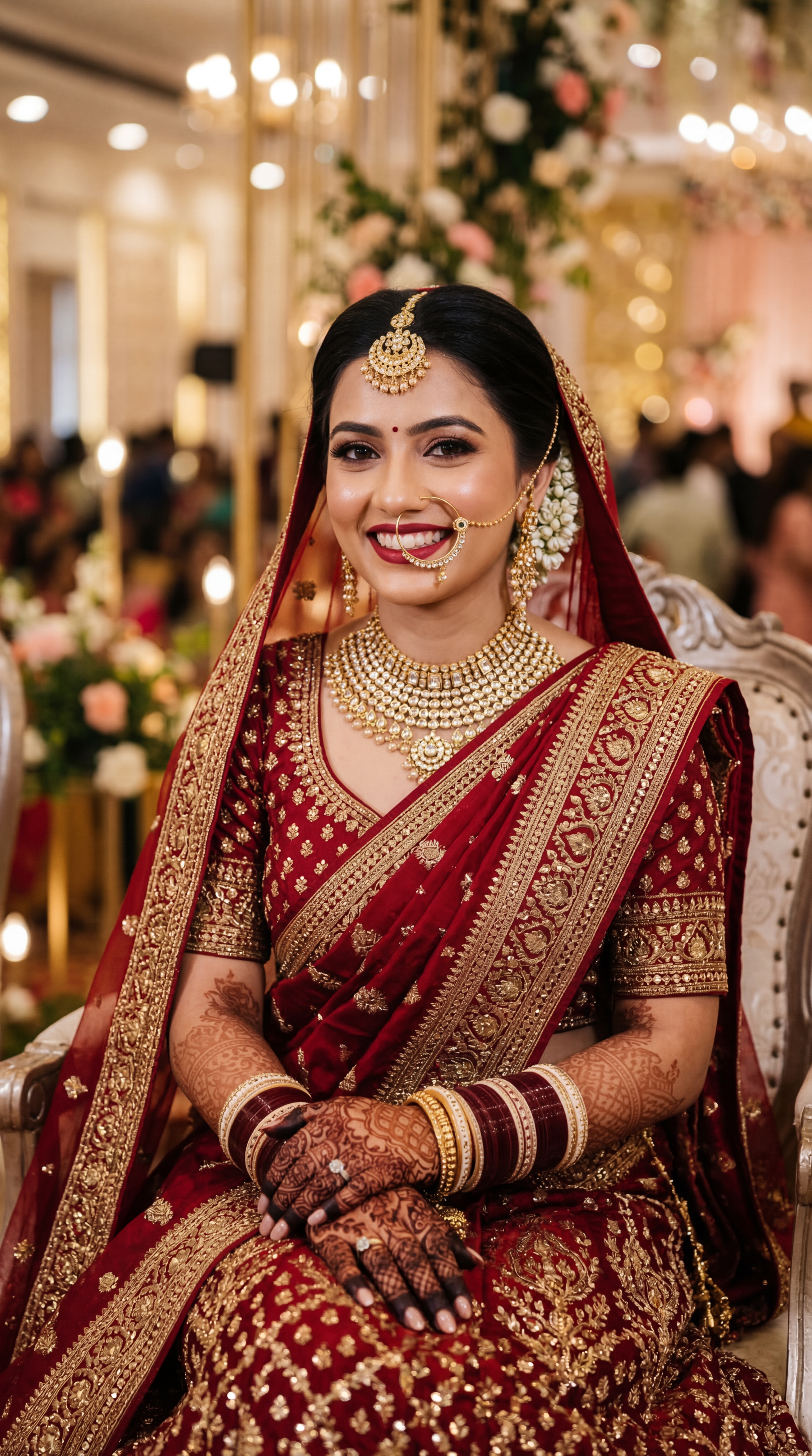 Photorealistic AI-generated Indian bride portrait