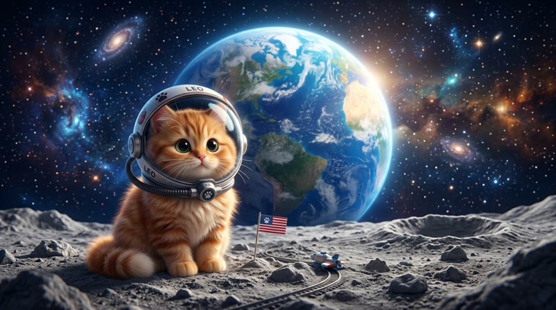 AI-generated cat astronaut