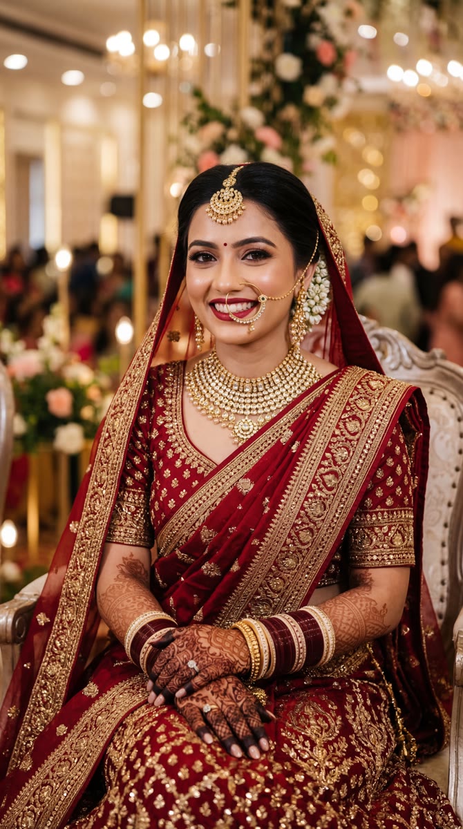 Photorealistic AI-generated Indian bride portrait