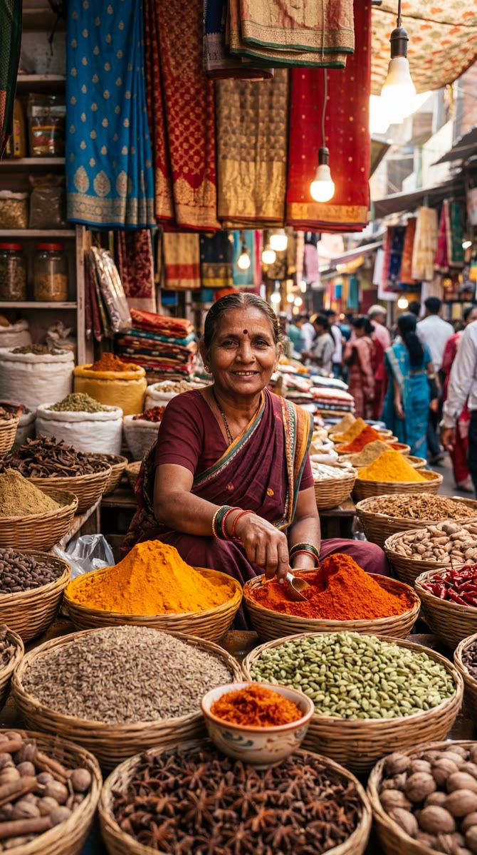 AI-generated spice market scene